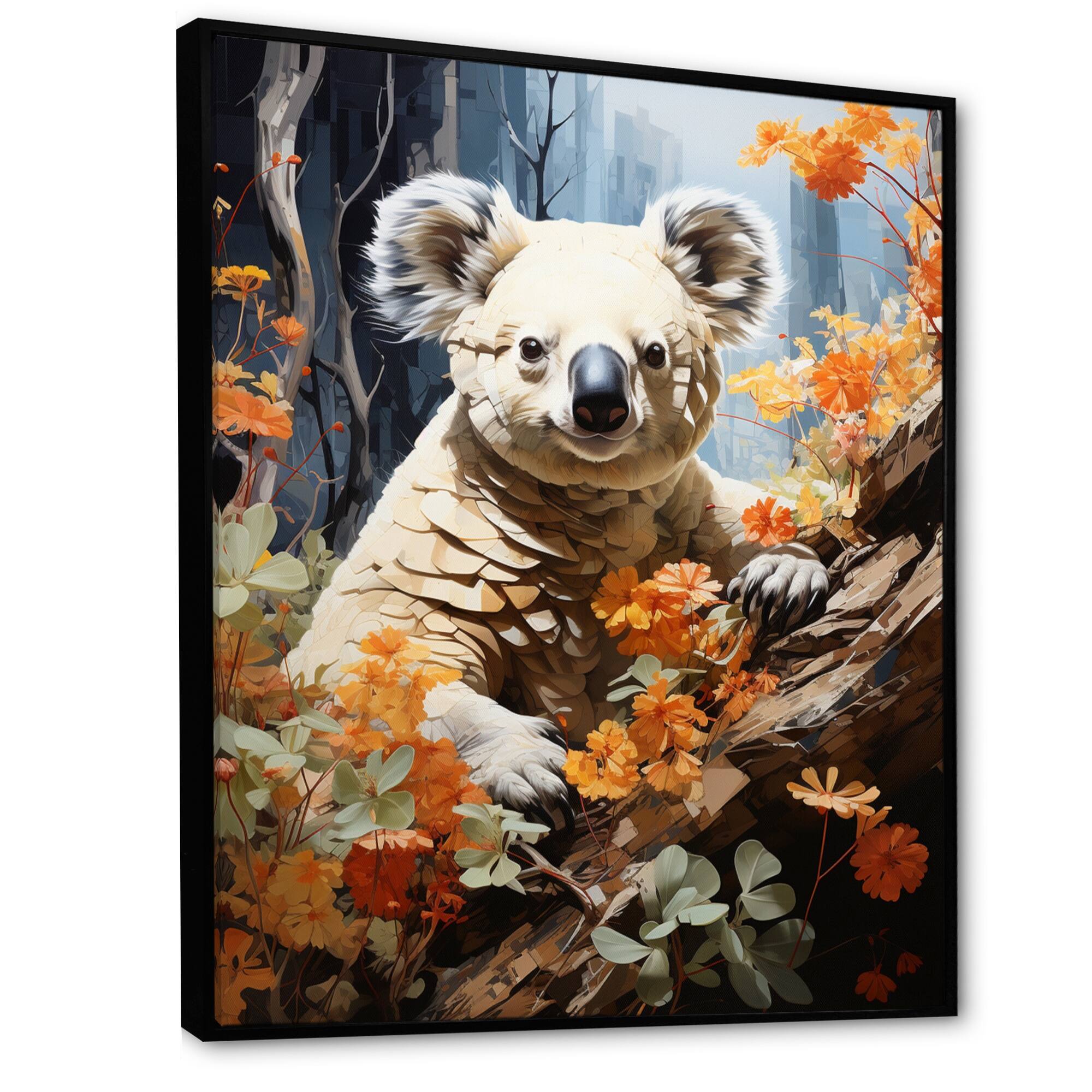Designart "Koala Koalas Serenity Pastoral I" Animals Koala Framed